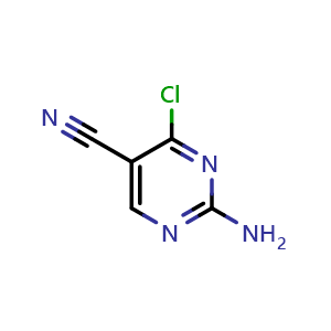 Chemical structure of 2-amino-4-chloro-pyrimidine-5-carbonitrile , CAS 1393179-35-5, AChemBlock S80284