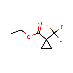 Chemical structure of ethyl 1-(trifluoromethyl)cyclopropane-1-carboxylate , CAS 139229-57-5, AChemBlock S80289