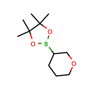Chemical structure of 4,4,5,5-tetramethyl-2-(oxan-3-yl)-1,3,2-dioxaborolane , CAS 1391850-39-7, AChemBlock S80292