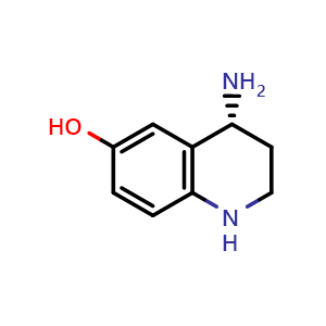 Chemical structure of (4R)-4-amino-1,2,3,4-tetrahydroquinolin-6-ol , CAS 1390733-26-2, AChemBlock S80306