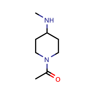 Chemical structure of 1-[4-(methylamino)piperidin-1-yl]ethan-1-one , CAS 139062-96-7, AChemBlock S80308