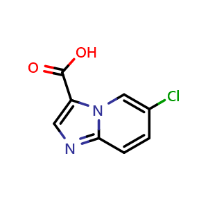 Chemical structure of 6-chloroimidazo[1,2-a]pyridine-3-carboxylic acid , CAS 138642-97-4, AChemBlock S80329