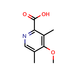 Chemical structure of 4-methoxy-3,5-dimethylpyridine-2-carboxylic acid , CAS 138569-60-5, AChemBlock S80332