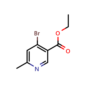 Chemical structure of Ethyl 4-bromo-6-methylpyridine-3-carboxylate , CAS 1384871-32-2, AChemBlock S80335