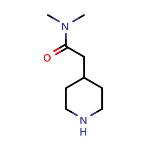 Chemical structure of N,N-dimethyl-2-(piperidin-4-yl)acetamide , CAS 138304-77-5, AChemBlock S80368
