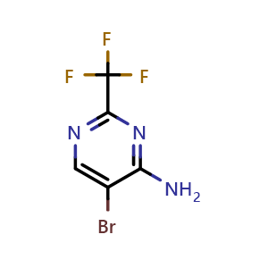 Chemical structure of 5-bromo-2-(trifluoromethyl)pyrimidin-4-amine , CAS 1379352-61-0, AChemBlock S80381
