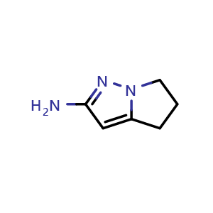 Chemical structure of 5,6-dihydro-4H-pyrrolo[1,2-b]pyrazol-2-amine , CAS 1378804-79-5, AChemBlock S80399
