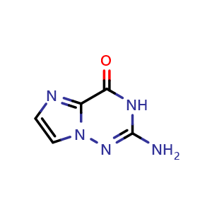 Chemical structure of 2-amino-3H,4H-imidazo[2,1-f][1,2,4]triazin-4-one , CAS 1378585-36-4, AChemBlock S80405