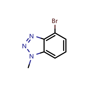 Chemical structure of 4-bromo-1-methyl-1H-1,2,3-benzotriazole , CAS 1378259-89-2, AChemBlock S80408