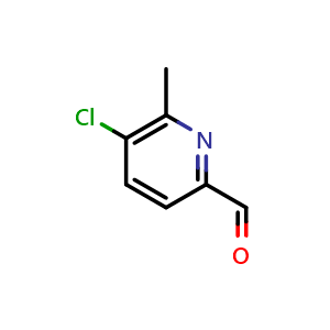 Chemical structure of 5-chloro-6-methylpyridine-2-carbaldehyde , CAS 137778-17-7, AChemBlock S80409