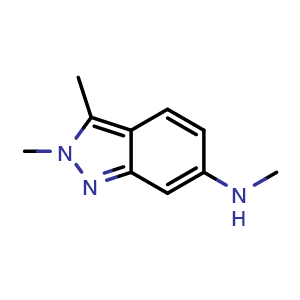 Chemical structure of N,2,3-trimethyl-2H-indazol-6-amine , CAS 1376676-65-1, AChemBlock S80413