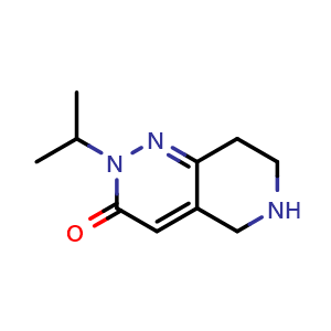Chemical structure of 2-(propan-2-yl)-2H,3H,5H,6H,7H,8H-pyrido[4,3-c]pyridazin-3-one , CAS 1376278-48-6, AChemBlock S80415