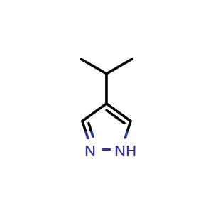 Chemical structure of 4-(propan-2-yl)-1H-pyrazole , CAS 13753-53-2, AChemBlock S80424