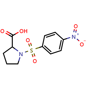 Chemical structure of 1-(4-nitrobenzenesulfonyl)pyrrolidine-2-carboxylic acid , CAS 1375313-81-7, AChemBlock S80426