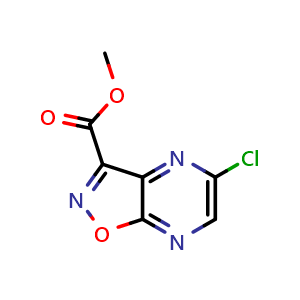 Chemical structure of methyl 5-chloroisoxazolo[4,5-b]pyrazine-3-carboxylate , CAS 1374986-05-6, AChemBlock S80430