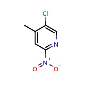 Chemical structure of 5-chloro-4-methyl-2-nitro-pyridine , CAS 1374575-56-0, AChemBlock S80439