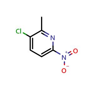Chemical structure of 3-chloro-2-methyl-6-nitro-pyridine , CAS 1374575-16-2, AChemBlock S80440