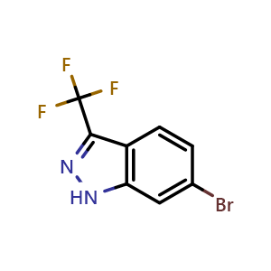 Chemical structure of 6-Bromo-3-(trifluoromethyl)-1H-indazole , CAS 1374258-63-5, AChemBlock S80445