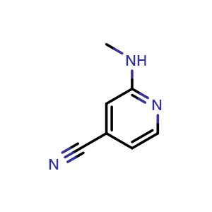 Chemical structure of 2-(methylamino)pyridine-4-carbonitrile , CAS 137225-13-9, AChemBlock S80461