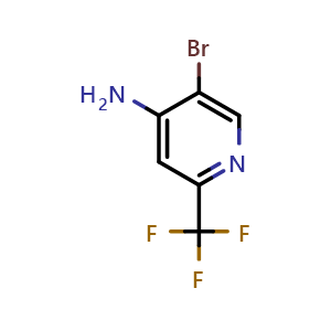 Chemical structure of 5-bromo-2-(trifluoromethyl)pyridin-4-amine , CAS 1369921-11-8, AChemBlock S80475