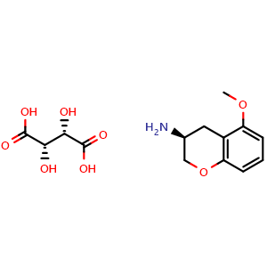Chemical structure of (S)-5-methoxychroman-3-amine (2S,3S)-2,3-dihydroxysuccinate , CAS 1369501-60-9, AChemBlock S80477