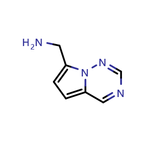 Chemical structure of 1-{pyrrolo[2,1-f][1,2,4]triazin-7-yl}methanamine , CAS 1369380-54-0, AChemBlock S80478