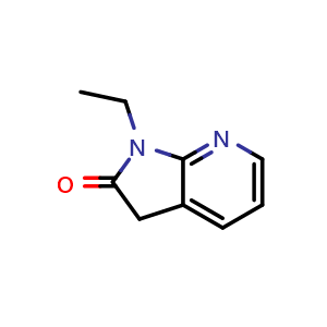 Chemical structure of 1-ethyl-1,3-dihydro-2H-pyrrolo[2,3-b]pyridin-2-one , CAS 136888-71-6, AChemBlock S80512