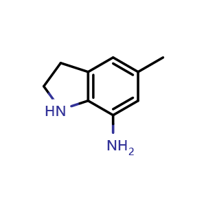 Chemical structure of 5-methylindolin-7-amine , CAS 1368841-73-9, AChemBlock S80514