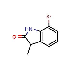 Chemical structure of 7-bromo-3-methylindolin-2-one , CAS 1368588-54-8, AChemBlock S80515
