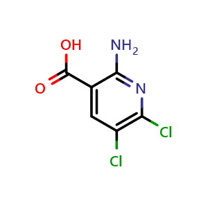 Chemical structure of 2-amino-5,6-dichloropyridine-3-carboxylic acid , CAS 1368314-01-5, AChemBlock S80524