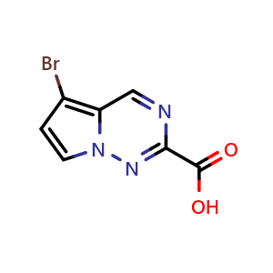 Chemical structure of 5-bromopyrrolo[2,1-f][1,2,4]triazine-2-carboxylic acid , CAS 1368224-70-7, AChemBlock S80530