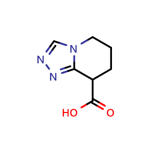 Chemical structure of 5H,6H,7H,8H-[1,2,4]triazolo[4,3-a]pyridine-8-carboxylic acid , CAS 1368179-02-5, AChemBlock S80534