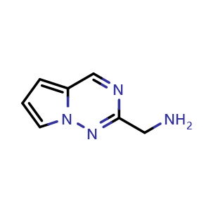 Chemical structure of 1-{pyrrolo[2,1-f][1,2,4]triazin-2-yl}methanamine , CAS 1367935-52-1, AChemBlock S80552