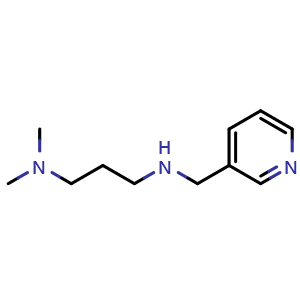 Chemical structure of [3-(dimethylamino)propyl][(pyridin-3-yl)methyl]amine , CAS 136469-88-0, AChemBlock S80592