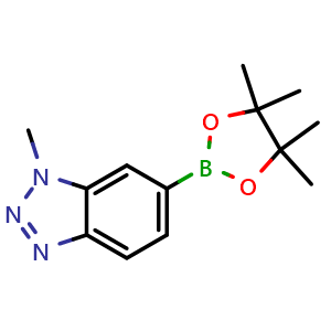 Chemical structure of 1-methyl-6-(4,4,5,5-tetramethyl-1,3,2-dioxaborolan-2-yl)-1H-1,2,3-benzotriazole , CAS 1362243-56-8, AChemBlock S80623