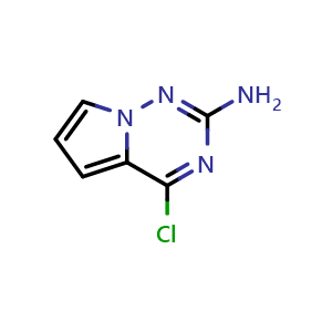 Chemical structure of 4-chloropyrrolo[2,1-f][1,2,4]triazin-2-amine , CAS 1359657-06-9, AChemBlock S80653