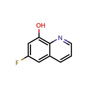Chemical structure of 6-fluoroquinolin-8-ol , CAS 135838-04-9, AChemBlock S80659