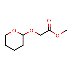 Chemical structure of methyl 2-(oxan-2-yloxy)acetate , CAS 135643-82-2, AChemBlock S80671