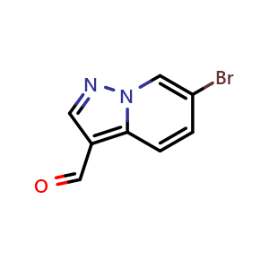 Chemical structure of 6-bromopyrazolo[1,5-a]pyridine-3-carbaldehyde , CAS 1356144-44-9, AChemBlock S80677