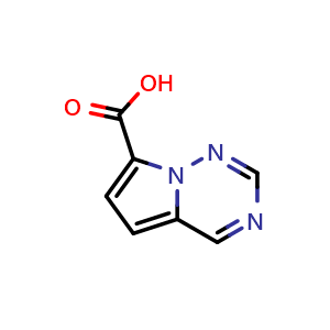 Chemical structure of pyrrolo[2,1-f][1,2,4]triazine-7-carboxylic acid , CAS 1356016-45-9, AChemBlock S80682
