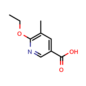 Chemical structure of 6-ethoxy-5-methylpyridine-3-carboxylic acid , CAS 1355216-85-1, AChemBlock S80692