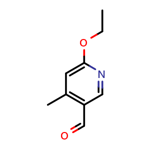 Chemical structure of 6-ethoxy-4-methylpyridine-3-carbaldehyde , CAS 1355190-04-3, AChemBlock S80693
