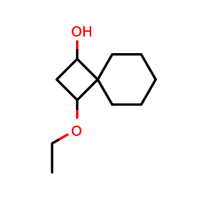 Chemical structure of 3-ethoxyspiro[3.5]nonan-1-ol , CAS 1354951-03-3, AChemBlock S80704