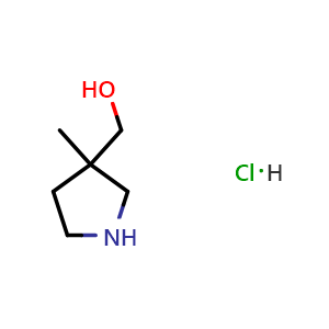 Chemical structure of (3-methylpyrrolidin-3-yl)methanol hydrochloride , CAS 1354792-84-9, AChemBlock S80711