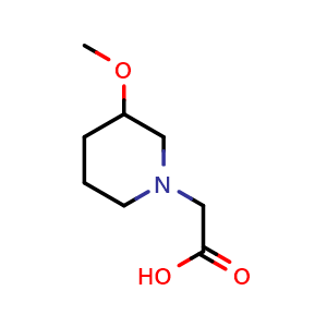 Chemical structure of 2-(3-methoxypiperidin-1-yl)acetic acid , CAS 1353987-64-0, AChemBlock S80742