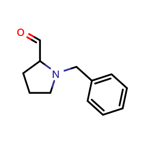 Chemical structure of 1-benzylpyrrolidine-2-carbaldehyde , CAS 1353986-84-1, AChemBlock S80743