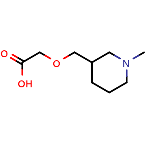 Chemical structure of 2-[(1-methylpiperidin-3-yl)methoxy]acetic acid , CAS 1353986-25-0, AChemBlock S80746