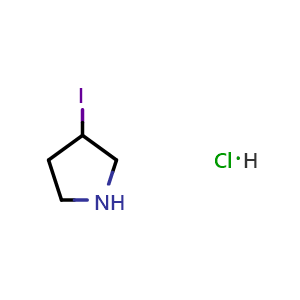 Chemical structure of 3-iodopyrrolidine hydrochloride , CAS 1353944-79-2, AChemBlock S80764