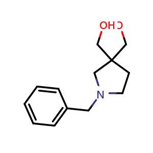 Chemical structure of [1-benzyl-3-(hydroxymethyl)pyrrolidin-3-yl]methanol , CAS 135380-26-6, AChemBlock S80766
