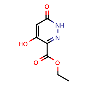 Chemical structure of ethyl 4-hydroxy-6-oxo-1H-pyridazine-3-carboxylate , CAS 1352925-63-3, AChemBlock S80779
